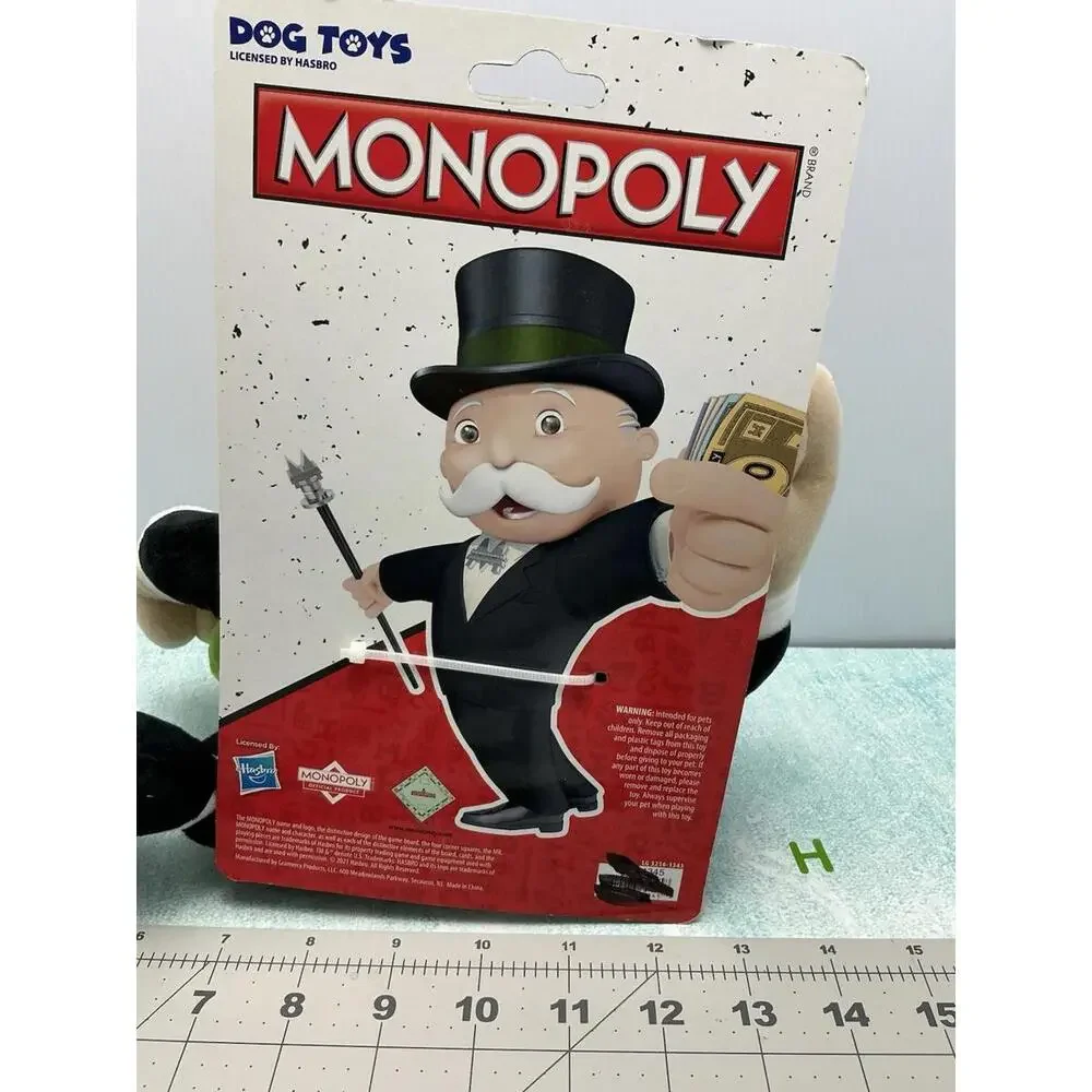 Hasbro Mr. Monopoly Mr. Money Bags Squeaker & Crinkle‎ Dog Toy Brand New